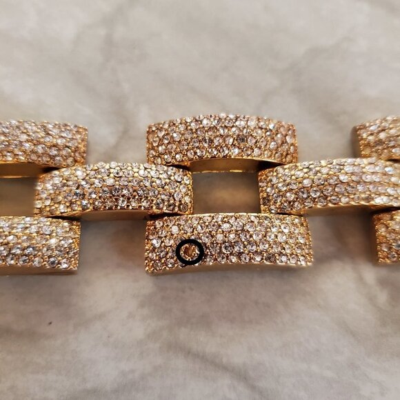 ✨ J.Crew Rhinestone Crystal Pave Link Statement Bracelet ✨ - Picture 3 of 15